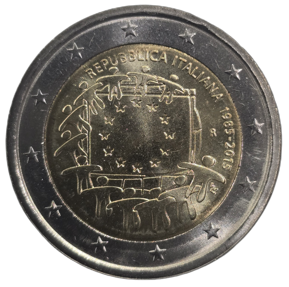 2 euros conmemorativa XXX Aniversario de la Bandera Europea